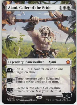 AJANI, CALLER OF THE PRIDE (BORDERLESS) 357 MYTHIC NEAR MINT - Image 1