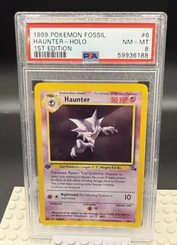 Pokemon Haunter 1st Edition Holo Rare Fossil PSA 8 6/62 1999 59936188 - Image 1