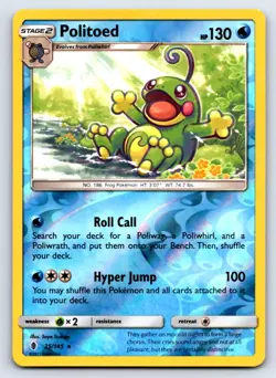Politoed 25/145 Holo Rare Guardians Rising Pokemon Reverse Holo NM/M - Image 1