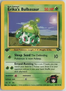 Erika's Bulbasaur 39/132 Uncommon Gym Challenge Pokemon 1st Edition LP - Image 1