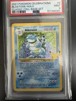 2021 Pokemon Celebrations Classic Collection Blastoise 2/102 Holo PSA 9 - Image 1