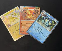 Pokemon Jolteon Flareon Vaporeon 167 168 169 Promo Set Of 3 Prismatic Evolutions - Image 1