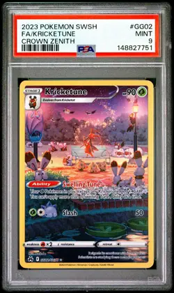 2023 Pokemon SWSH Crown Zenith #GG02/GG70 Kricketune PSA 9 MINT - Image 1