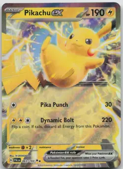 Pikachu ex 063/193 Double Rare Paldea Evolved Pokemon Near Mint B - Image 1