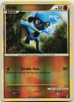 Riolu 50/95 Reverse Holo Pokemon Call of Legends - Uncommon LP - Image 1