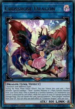 Yugioh! LP Crossrose Dragon - LDS2-EN114 - Ultra Rare - 1st Edition Lightly Play - Image 1