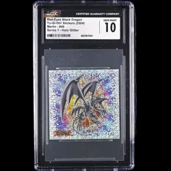 Yugioh Red Eyes Black Dragon Merlin Holo Sticker Vintage CGC 10 - Image 1