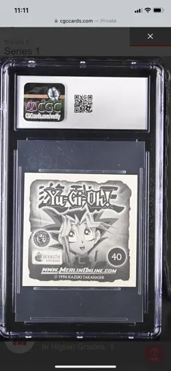 Yugioh Red Eyes Black Dragon Merlin Holo Sticker Vintage CGC 10 - Image 2