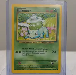 Bulbasaur Mint NM 44/102 Base Set Unlimited 1999 Pokemon Card - Image 1