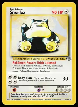 Snorlax 27/64 Unlimited Rare Jungle Pokemon Card - Image 1