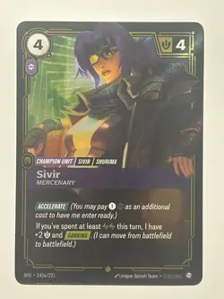 Sivir Mercenary 143a/221 Riftbound Spiritforged TCG Alt Art Showcase Card - Image 1