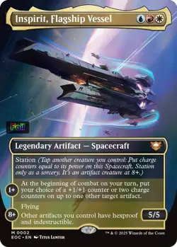 *Foil* Inspirit, Flagship Vessel (Borderless)-2-NM-Commander: Edge of Eternit... - Image 1