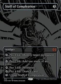 MtG Phyrexia: All Will Be One Mythic Rare Staff of Compleation #358 - Image 1