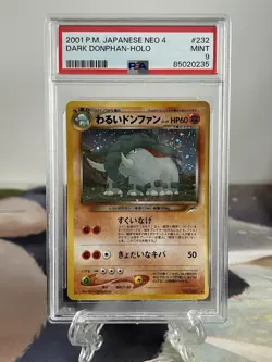 Pokemon Card Dark Donphan - Japanese Neo Destiny Set No. 232 - PSA 9 MINT Holo - Image 1