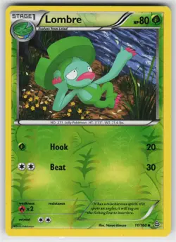 Lombre 11/160 UC Primal Clash Reverse Holo MP Pokemon - Image 1