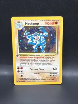Pokemon TCG Machamp Base Set 8/102 Holo 1st Edition Holo Rare B - Image 1