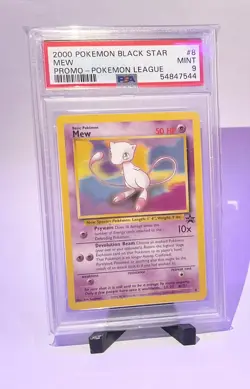 PSA 9 MINT Mew # 8 WOTC Black Star Promo Pokemon Card - Image 1