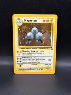 Pokemon TCG Magneton Base Set 2 9/130 Holo Unlimited Holo Rare Swirl - Image 1