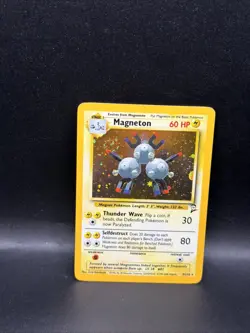 Pokemon TCG Magneton Base Set 2 9/130 Holo Unlimited Holo Rare Swirl - Image 2