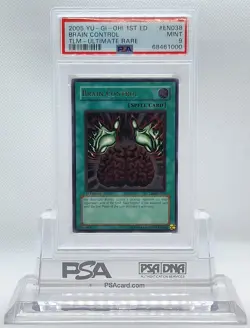 YUGIOH 1ST ED TLM-EN006 BRAIN CONTROL ULTIMATE RARE HOLO PSA 9 MINT #68461000 - Image 1
