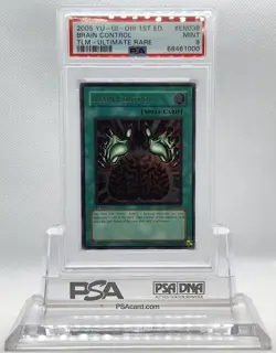 YUGIOH 1ST ED TLM-EN006 BRAIN CONTROL ULTIMATE RARE HOLO PSA 9 MINT #68461000 - Image 3