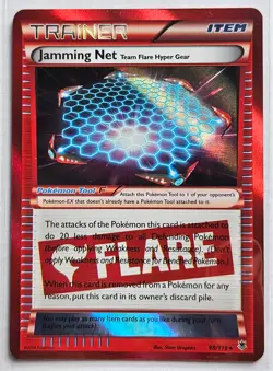 JAMMING NET TEAM FLARE HYPER GEAR 98/119 Phantom Forces Pokemon card Trainer LP - Image 1