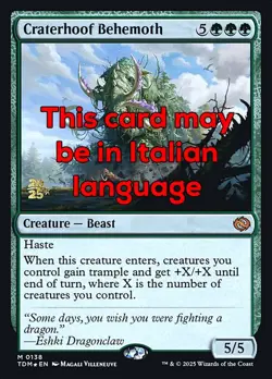 MTG CRATERHOOF BEHEMOTH FOIL EXC BEHEMOTH DAGLI ZOCCOLI CRATERICI 138 TDM PRE - Image 1