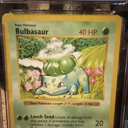CGC 9 MINT Shadowless Base Set Bulbasaur 1999 WOTC Pokemon #44/102 - Image 2