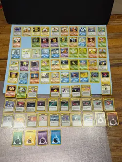 NEAR Complete Base Set 17-102 Rare-Commons-Uncommons Non Holo Pokemon Cards - Image 1