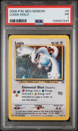 PSA 1 Lugia 9/111 Neo Genesis 2000 Holo Rare WOTC Pokemon Card TCG - Image 1