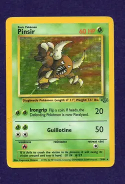 Pokemon Pinsir holo card 9/64 Jungle - 1999 - Rare - Image 1