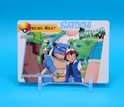 Pokemon Card Japanese - Ash & Blastoise 114 - Bandai - Anime Collection Carddass - Image 1