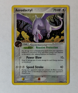 Aerodactyl 1/92 Legend Maker Holo Rare Vintage Pokemon Card MP 2006 - Image 1