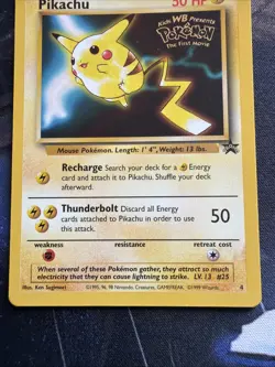 Pikachu #4 - Movie Black Star Promo (The First Movie) Pokemon Card TCG WOTC - LP - Image 5