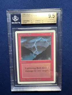 MTG Unlimited Lightning Bolt BGS 9.5 GEM MINT (with subs) 1993 - Image 1
