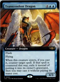 Transcendent Dragon (Extended Art) R Commander: Tarkir: Dragonstorm 62 NM - Image 1