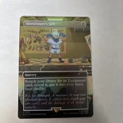 MTG Magic The Gathering SLD Secret Lair Borderless Foil #1632 Steelshaper's Gift - Image 1