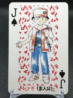 Red POKEMON Red Trump Card TCG 1996 Nintendo Made in Japan Rare Spade J - Image 1