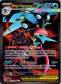 Mega Greninja ex 100/086 Ultra Rare Chaos Rising Pokemon Holo Near Mint - Image 1