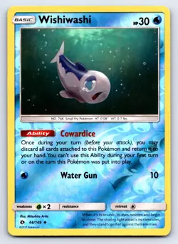 Wishiwashi 44/149 Uncommon SM Base Set Pokemon Reverse Holo NM/M - Image 1