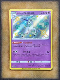 Pokemon Galarian Rapidash SV048/SV122 Shining Fates: Shiny Vault Shiny Rare NM - Image 1