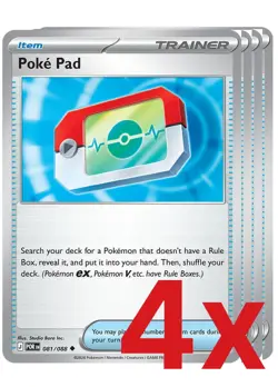 4x Poke Pad 081/088 Pokemon TCG Playset ME03: Perfect Order - Image 1
