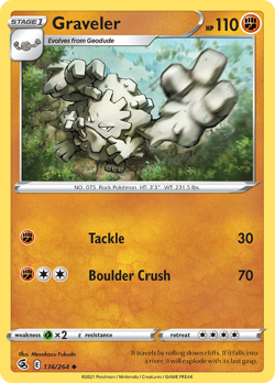 Graveler 136/264 Uncommon Fusion Strike Pokemon NM - Image 1