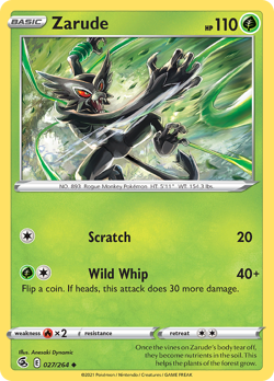 Zarude 027/264 Uncommon Fusion Strike Pokemon NM - Image 1