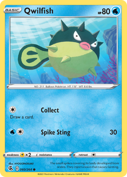 Qwilfish 060/264 Common Fusion Strike Pokemon NM - Image 1