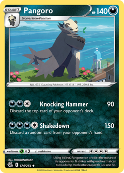 Pangoro 174/264 Uncommon Fusion Strike Pokemon NM - Image 1