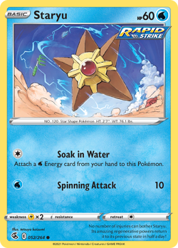 Staryu 052/264 Common Fusion Strike Pokemon NM - Image 1