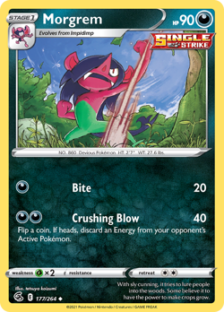 Morgrem 177/264 Uncommon Fusion Strike Pokemon NM - Image 1