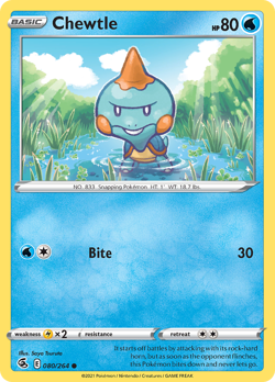 Chewtle 080/264 Common Fusion Strike Pokemon NM - Image 1
