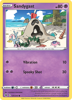 Sandygast 125/264 Common Fusion Strike Pokemon NM - Image 1